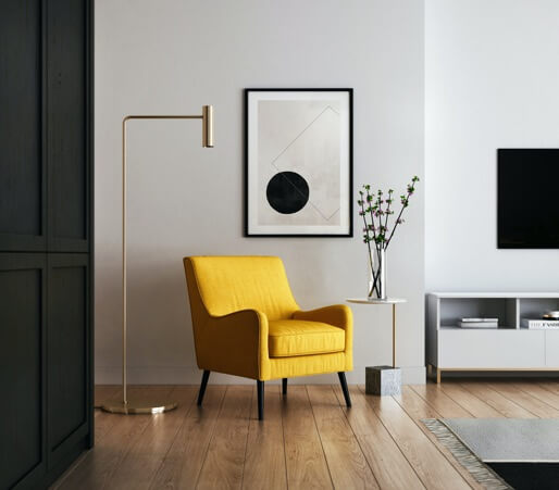 deur-lamp-gele-stoel-schilderij